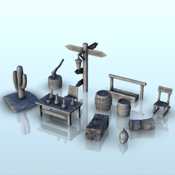 1.png Archivo STL Set de accesorios del salvaje oeste (1) - Sonido de seis pistolas Desperado Old Chronicles Gunfight Gutshot Blackwater Gulch・Modelo de impresora 3D para descargar