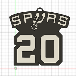 SPURS-20-FUSION.png KEYCHAIN / KEY RING 20 SPURS 2 COLORS