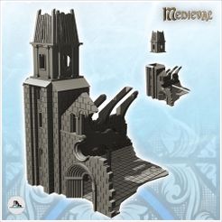 1-PREM-B22.jpg Archivo STL Iglesia en ruinas con puerta y campanario dañado (22) - Segunda Guerra Mundial Segunda Guerra Mundial Campaña occidental EE.UU. Reino Unido Alemania・Plan imprimible en 3D para descargar