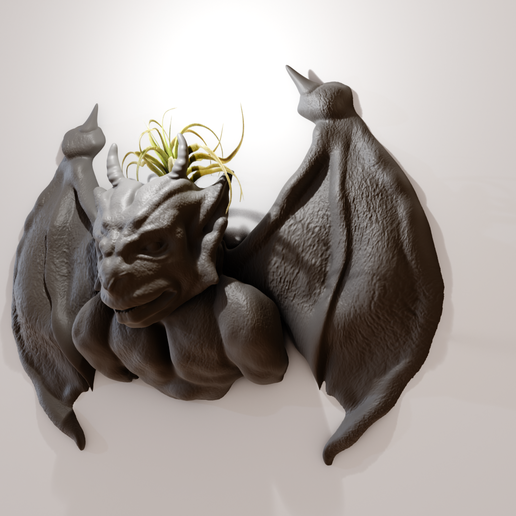 STL file gargoyle with wings wall mount planter pot flower vase stl 🪴 ...