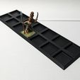 Base-printed-with-Mini.jpg Base de régiment étendue 7x2 pour utiliser vos figurines de 20 mm sur la nouvelle base de 25 mm de l'ancien monde / Aimants optionnels