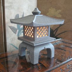 main2.jpg Fichier STL gratuit Lampe lanterne de jardin japonais (Ishi-Doro)・Objet pour imprimante 3D à télécharger