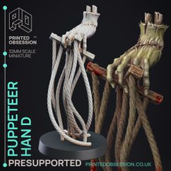 puppeteer-hand-3.jpg Archivo 3D Mano de marioneta - criatura no muerta de D&D - PRESUPUESTO - escala 32mm・Modelo de impresora 3D para descargar