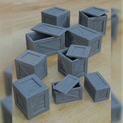 Crate2.jpg Archivo STL 8 CAJÓN PARA ENTORNO DIORAMA SOBREMESA 1/35 1/24・Modelo para descargar y imprimir en 3D