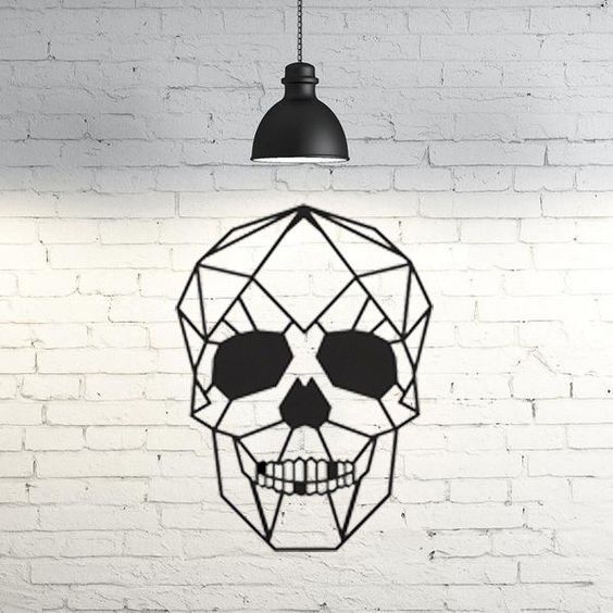 11.skull.jpg Download STL file Skull Wall Sculpture 2D • 3D printing template, UnpredictableLab
