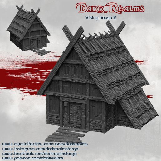 Medieval Scenery - Viking House 2 - 3D model önizlemesi