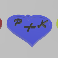 pk.png Llavero corazón letra P + K