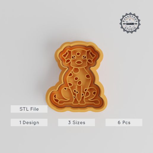 🐕 Dalmatian Shape Cutter Stamp Set, Dalmatian Dog Cookie