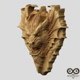 Dragon-Head-Relief-No13-4.jpg Dragon Head Relief No13  STL file for 3d printing or CNC