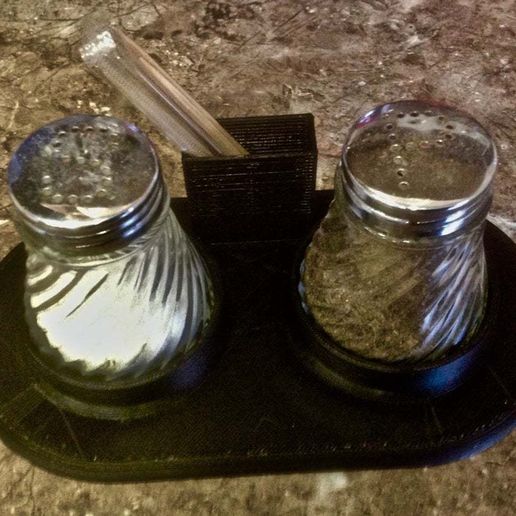 Stand for salt, pepper and toothpicks.