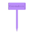 Cucumbers.stl Plant Marker Label