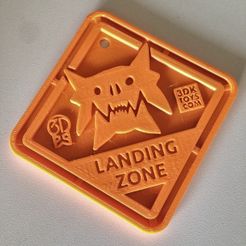 QuinSaga_Plaque_3DK_Toys_1.JPG Free STL file #QuinSaga: Monster Landing Zone Plaque - via 3DKToys.com・3D printing design to download, Quincy_of_3DKitbash