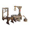 Hangmans-gallows-A-Mystic-Pigeon-Gaming-1.jpg 3D file Gallows Stocks And Guillotine Tabletop Terrain Set・3D printer model to download