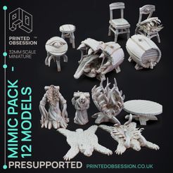 mimic-pack-1.jpg Mimic Pack - 12 Models - Hidden and Discovered - PRESUPPORTED - 32mm scale.