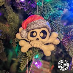 Polish_20201205_170022853.jpg STL file Skull and CrossBones Ornament・3D print object to download