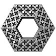 hexa-mouch-02.JPG Moucharabieh hexagonal tile and ceiling ornament 3D print model
