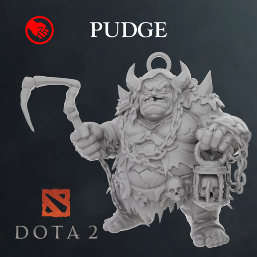 🗝️ Pudge Dota 2 - Keychain・ STL File for 3D printing・Cults