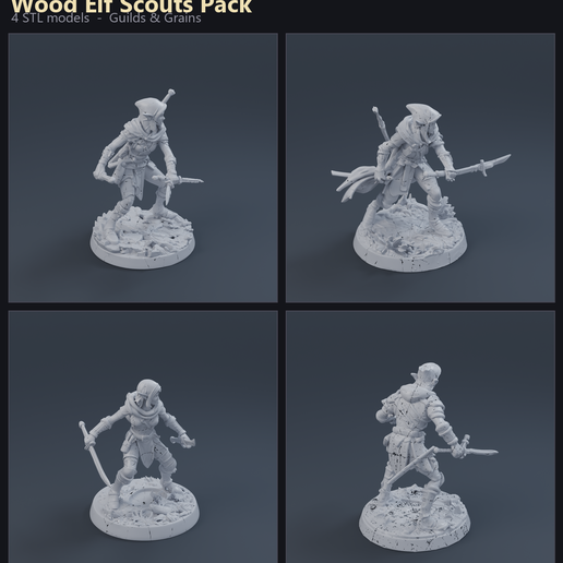 Wood Elf Scouts Pack 3D printable STL miniature
