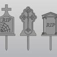 1.jpg Tombstone Planter decoration Cemetery Set 3 models