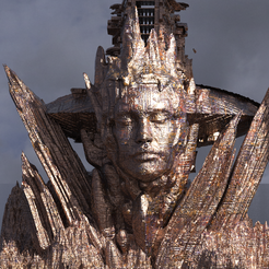 untitled.1678.png Fichier OBJ Sculpture cramoisie Alien Ancienne Sci-Fi de montagne・Objet imprimable en 3D à télécharger, aramar