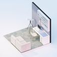 Low-poly-study-room_2-Photo.jpg Low poly orthographic view of study room studio house Lumion 11 Low-poly CG model