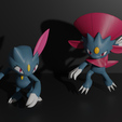Sneasel-evo-line.png Modèle d'impression 3D de Sneasel et Weavile