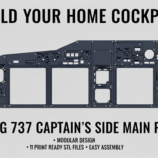 🧸 737 Main Panel- Captain's Side・ 3D File for 3D printing・Cults