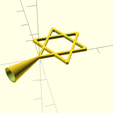 star_of_david_topper.png Fichier STL gratuit Étoile de David pour le sapin de Noël・Objet à télécharger et à imprimer en 3D