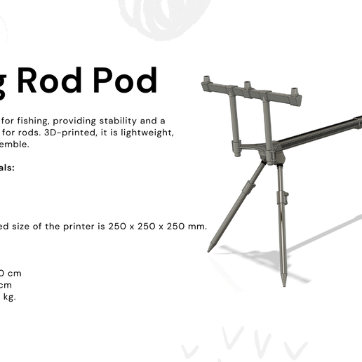 🎏 Rod holder (Rod Pod) - Carp Fishing・ 3D File for 3D printing・Cults