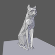 0001.png Low poly sitting cat