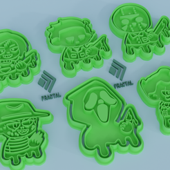 image88051.png STL-Datei Gruselige COOKIE CUTTER Halloween Berühmte Persönlichkeiten・3D-druckbare Vorlage zum herunterladen