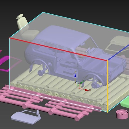 Parts_sizes.jpg Ausstellung - Niva auf einem Floß