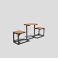 IMG_3156.jpeg Table with Structural Pipe and Wooden Benches - Design 3D