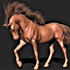 0.jpg STL file Horse 041 with Hair・3D printable model to download, Thorse