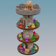 MiniTower-TowerFull1.png MiniTower - Filament Spool Recycling Miniatures Display (Modular, Stackable, Interlockable) - Turn Empty Filament Spools Into D&D Displays!