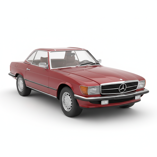 Mercedes-Benz SL R107 SUV, sports car, pickup, car STL, vintage car, supercar, vehicle, car 3D, classic car, car model, drift car, JDM, automobile, garage, truck, hypercar, diorama, race car, muscle car, car