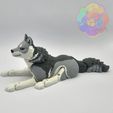 wolf_04_wm2.jpg STL file Wolf - Flexi Articulated Animal (print in place, no supports)・3D printing template to download