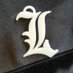L.jpg Fichier STL gratuit death note L keychain・Objet à télécharger et à imprimer en 3D