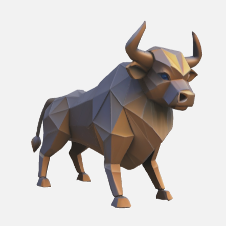 Low Poly Bull Sculpture STL
