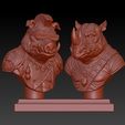 1.jpg Bebop & Rocksteady - 100 mm bust