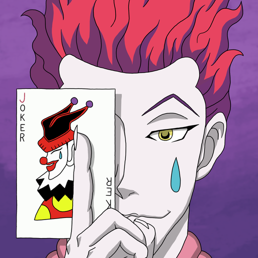 HISOKA イラストカード HUNTER X HUNTER Got this Hisoka card on the latest V Jump issue!~ 🩷🩵💜 : r
