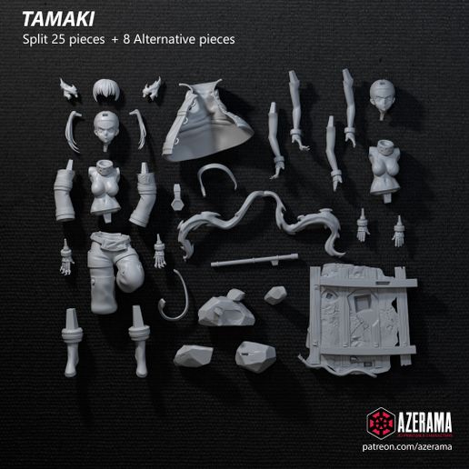 Tamaki_Split.jpg Tamaki STL pronto para impressão 3D