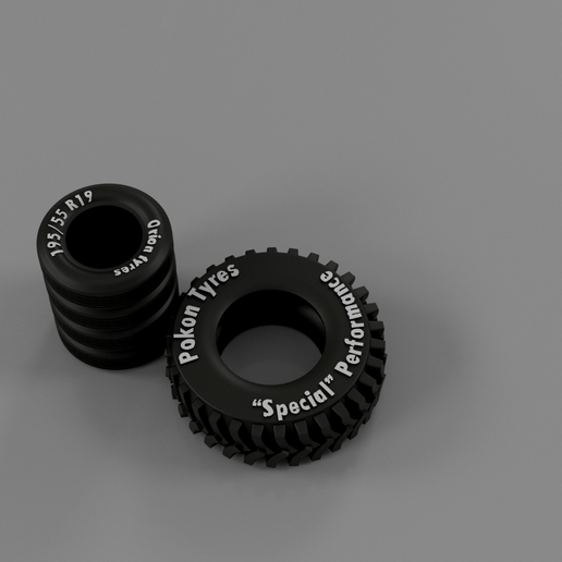 Tyres v3.png Download STL file Tyres for Tabletop and Dioramas • 3D print model, The3Dprinting