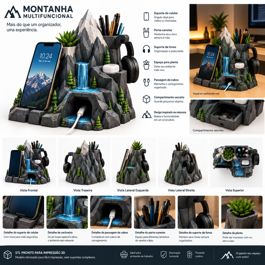 Decorative and functional 3D mountain