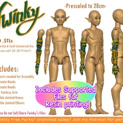 pa.jpg "Twinky" Elf With Free Fantasy Arm 28cm - 3D Printed Ball Jointed Doll files