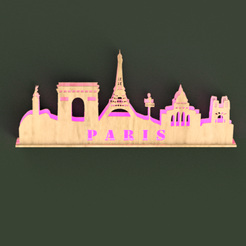paris_skyline2.png SKYLINE PARIS AVEC STAND ET LUMIÈRE