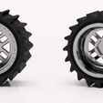 1.png 1:10 Monster Truck Wheels +Paddle ( Sand ) Tyres