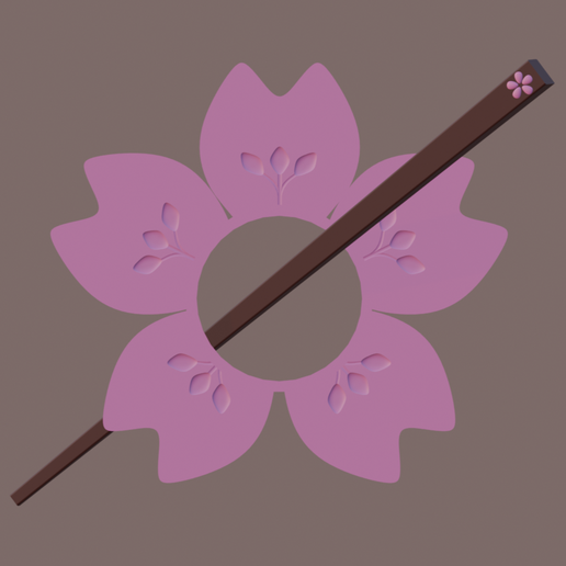 Sakura Hair Stick - Cherry Blossom  [STL + 3MF]