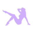 Pinup Silhouette.stl Pinup Girl Silhouette Logo