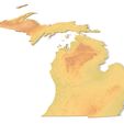 Michigan-3D-Relief-Map-–-Ready-for-Printing.jpg Michigan Topographic Map – 3D Model for 3D Printing & CNC Carving